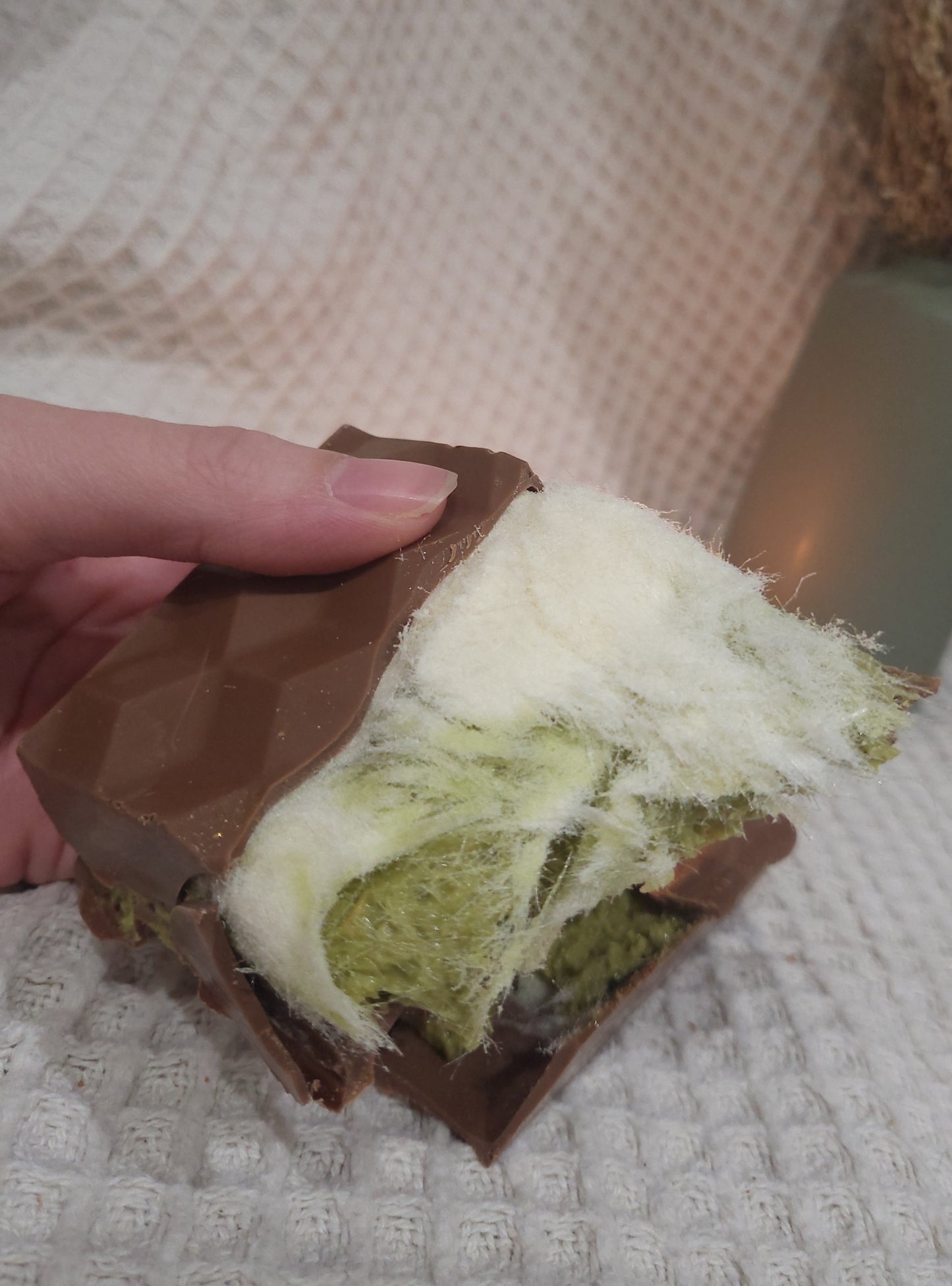 Pistachio and Cotton Candy Chocolate Bar